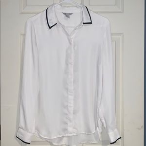 Button up long sleeve white blouse